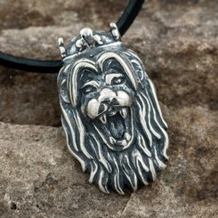 TCHÈQUE LION, pendentif, argent 925