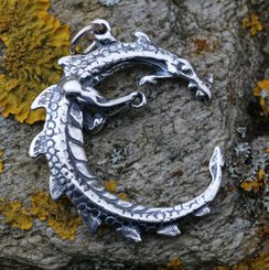 UROBOROS, Anhänger Drache, Silber 925