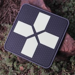 RedCross Medic Patch, 100mm 3D Rubber Patch glow in night