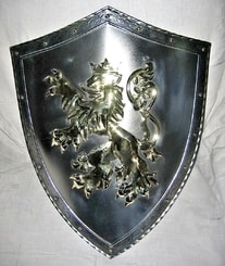 BOHEMIAN COAT OF ARMS, decorated shield, iron and brass