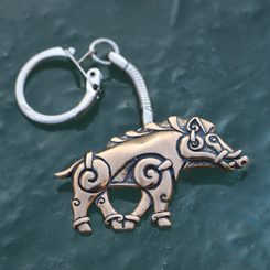 CELTIC BOAR, bronze, key ring