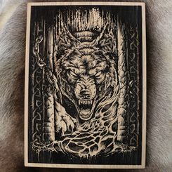 Fenrir - Freedom Wall Decoration Oak 32x46cm