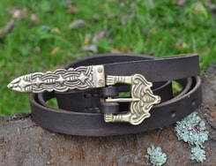 BORRE, leather viking belt, brown