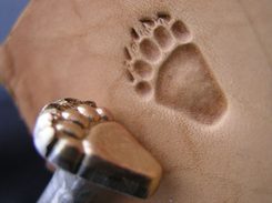 Grizzly Bear Track, leather stamp