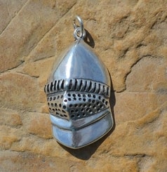 MEDIEVAL HELMET, silver pendant, Ag 925