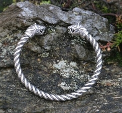 FLÓKI, Viking Silver Bracelet by Wulflund