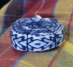 Woolen Tablet Woven Belt, Blue Combination