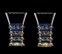 Glass with blue decor, 13th century, Set of 2