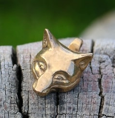 Celtic Fox, head, pendant, bronze