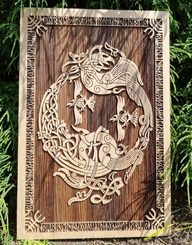 RAVEN MOON Wall Decoration 45cm Oak