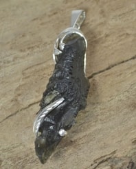 ARBOR STELLAS, natural moldavite pendant, sterling silver