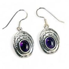 earrings with gemstones, silver