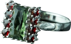 rings with gemstones, silver