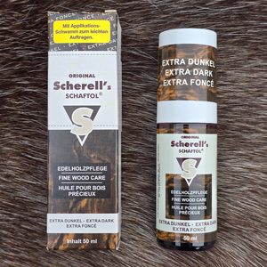 SCHAFTOL OIL FOR RIFLE BUTTS AND STOCKS, EXTRA DARK BROWN WITH SPONGE, 50ML - KNIVES - ACCESSORIES, SHARPENERS{% if kategorie.adresa_nazvy[0] != zbozi.kategorie.nazev %} - WEAPONS - SWORDS, AXES, KNIVES{% endif %}