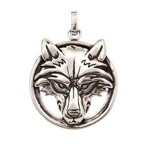 WOLF'S HEAD IN A RING, STERLING SILVER PENDANT - PENDANTS{% if kategorie.adresa_nazvy[0] != zbozi.kategorie.nazev %} - SILVER JEWELLERY{% endif %}