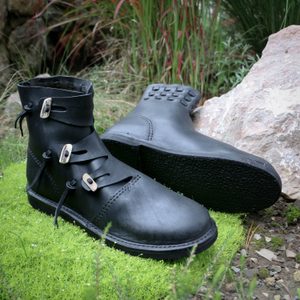 EINAR EARLY MEDIEVAL SHOES BLACK - VIKING, SLAVIC BOOTS{% if kategorie.adresa_nazvy[0] != zbozi.kategorie.nazev %} - SHOES, COSTUMES{% endif %}