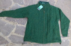 EAMON MEN'S LINED ZIPPER CARDIGAN GREEN - WOOLEN SWEATERS AND VESTS{% if kategorie.adresa_nazvy[0] != zbozi.kategorie.nazev %} - WOOLEN PRODUCTS, IRELAND{% endif %}