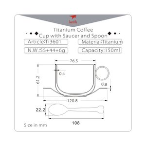 TI3601 TITANIUM COFFEE CUP WITH SAUCER AND SPOON KEITH - TITANIUM EQUIPMENT{% if kategorie.adresa_nazvy[0] != zbozi.kategorie.nazev %} - BUSHCRAFT{% endif %}