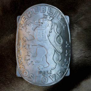 COAT OF ARMS OF THE CZECHOSLOVAK BORDER COLUMN - REPLICA - FORGED IRON HOME ACCESSORIES{% if kategorie.adresa_nazvy[0] != zbozi.kategorie.nazev %} - SMITHY WORKS, COINS{% endif %}