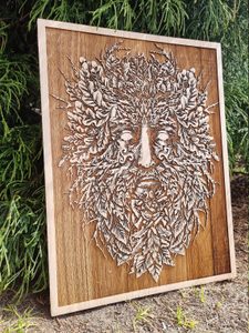 GREEN MAN WALL DECORATION 30X40 WOOD - WOODEN STATUES, PLAQUES, BOXES{% if kategorie.adresa_nazvy[0] != zbozi.kategorie.nazev %} - WOOD{% endif %}