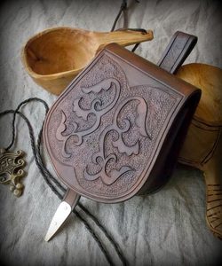 EARLY MEDIEVAL - VIKING, SLAVIC, AVAR LEATHER BAG - BAGS, SPORRANS{% if kategorie.adresa_nazvy[0] != zbozi.kategorie.nazev %} - LEATHER PRODUCTS{% endif %}