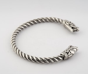 WOLFSKÖPFE, WIKINGER-ARMBAND, BURG, GOTLAND, SILBER, 43 G - ARMBÄNDER{% if kategorie.adresa_nazvy[0] != zbozi.kategorie.nazev %} - SILBER SCHMUCKSTÜCKE{% endif %}