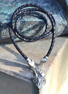 FENRIR VIKING WOLF, NECKLACE, STERLING SILVER 925, 34 G., LEATHER - NECKLACES{% if kategorie.adresa_nazvy[0] != zbozi.kategorie.nazev %} - SILVER JEWELLERY{% endif %}