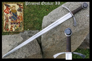 FORGED SWORD OTTOKAR II OF BOHEMIA, BATTLE READY REPLICA - MITTELALT SCHWERTER{% if kategorie.adresa_nazvy[0] != zbozi.kategorie.nazev %} - WAFFEN{% endif %}