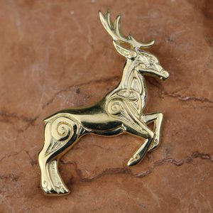 CELTIC DEER - HERNE GOLD PLATED PENDANT - CELTIC PENDANTS{% if kategorie.adresa_nazvy[0] != zbozi.kategorie.nazev %} - JEWELLERY - BRONZE, ZINC{% endif %}