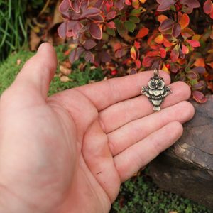 OWL ON BRANCH, AMULET, ZINC ANT. BRASS - ANIMAL PENDANTS{% if kategorie.adresa_nazvy[0] != zbozi.kategorie.nazev %} - JEWELLERY - BRONZE, ZINC{% endif %}