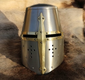 CRUSADER HELMET - BRASS - MEDIEVAL HELMETS{% if kategorie.adresa_nazvy[0] != zbozi.kategorie.nazev %} - ARMOUR HELMETS, SHIELDS{% endif %}