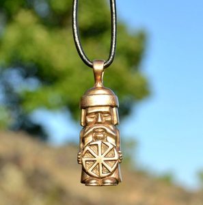 DOMOVOI, SLAVIC HOUSE SPIRIT - PROTECTOR WITH KOLOVRAT, BRONZE PENDANT - SLAVIC AMULETS{% if kategorie.adresa_nazvy[0] != zbozi.kategorie.nazev %} - JEWELLERY - BRONZE, ZINC{% endif %}