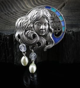 NIGHT FAIRY, ART NOUVEAU, COSTUME BROOCH - COSTUME JEWELLERY{% if kategorie.adresa_nazvy[0] != zbozi.kategorie.nazev %} - JEWELLERY - BRONZE, ZINC{% endif %}