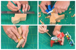 DIY02 – DALA HORSE CARVING KIT – COMPLETE STARTER WHITTLING KIT - GESCHMIEDETE SCHNITZMEISSEL{% if kategorie.adresa_nazvy[0] != zbozi.kategorie.nazev %} - BUSHCRAFT, REENACTMENT, HANDWERK{% endif %}