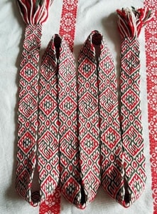 SLAVIC WOOL TABLET WEAVING, BELT 3,2 X 180 CM - DECORATIVE TEXTILE BELTS{% if kategorie.adresa_nazvy[0] != zbozi.kategorie.nazev %} - SHOES, COSTUMES{% endif %}