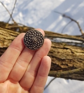 PROTECTION SHIELD PENDANT, BIRKA, SWEDEN, BRONZE - PENDANTS, NECKLACES{% if kategorie.adresa_nazvy[0] != zbozi.kategorie.nazev %} - JEWELLERY - BRONZE, ZINC{% endif %}