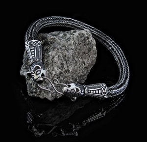 VIKING BRAIDED BANGLE, BORRE STYLE, SILVER 925, 20 G - BRACELETS{% if kategorie.adresa_nazvy[0] != zbozi.kategorie.nazev %} - SILVER JEWELLERY{% endif %}