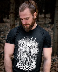 VELES, SLAVIC GOD, MEN'S T-SHIRT BLACK AND WHITE - HEIDNISCHE T-SHIRTS{% if kategorie.adresa_nazvy[0] != zbozi.kategorie.nazev %} - T-SHIRTS, BOOTS - ROCK MUSIC{% endif %}