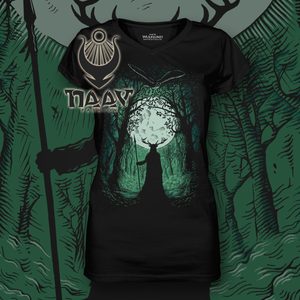 HERNE, THE GUARDIAN OF THE FOREST, LADIES' T-SHIRT - WOMEN'S T-SHIRTS{% if kategorie.adresa_nazvy[0] != zbozi.kategorie.nazev %} - NAAV{% endif %}