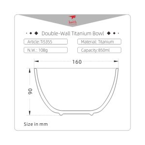 DOUBLE-WALL TITANIUM BOWL 850ML TI5355 - TITANIUM EQUIPMENT{% if kategorie.adresa_nazvy[0] != zbozi.kategorie.nazev %} - BUSHCRAFT{% endif %}