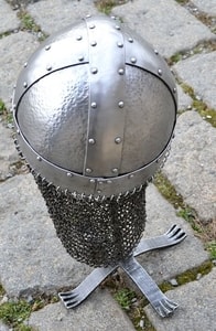 HJALMAR, VIKING HELMET 2MM, RIVETED AVENTAIL - VIKING AND NORMAN HELMETS{% if kategorie.adresa_nazvy[0] != zbozi.kategorie.nazev %} - ARMOUR HELMETS, SHIELDS{% endif %}