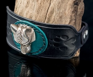 WARG - VIKING WOLF LEATHER BRACELET - WRISTBANDS{% if kategorie.adresa_nazvy[0] != zbozi.kategorie.nazev %} - LEATHER PRODUCTS{% endif %}