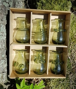 WHITE WOLF, SET OF 6 SHOT GLASSES, SMALL VASES - HISTORICAL GLASS{% if kategorie.adresa_nazvy[0] != zbozi.kategorie.nazev %} - CERAMICS, GLASS{% endif %}