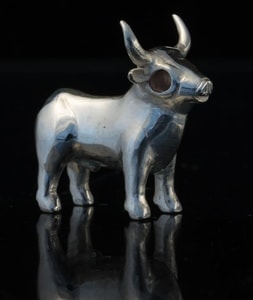 CELTIC BULL FROM BULL ROCK CAVE, MORAVIA, FIGURE SILVER - PENDANTS{% if kategorie.adresa_nazvy[0] != zbozi.kategorie.nazev %} - SILVER JEWELLERY{% endif %}