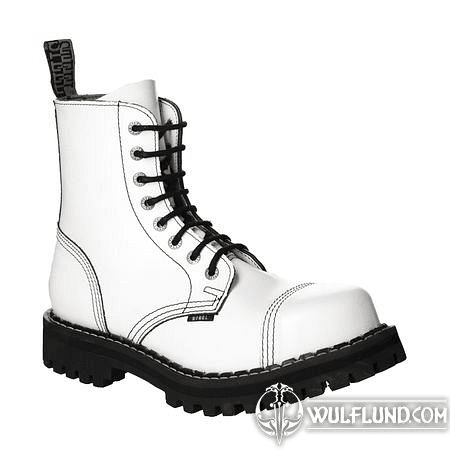 LEDERSTIEFEL STEEL WEISS 8-LOCH-SCHUHE