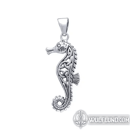 CELTIC SEAHORSE, KNOTTED PENDANT