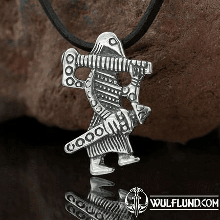 VIKING WARRIOR, KLAHAMMAR, REPLICA, SILVER PENDANT