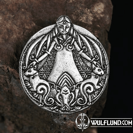 FREYA VIKING PENDANT ZINC, ANTIQUE SILVER