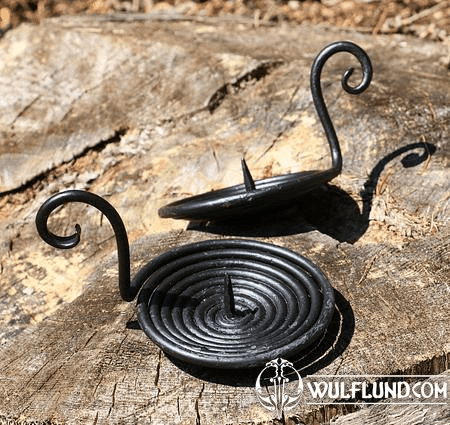 MEDIEVAL CANDLE HOLDER, FORGED, SPIRAL