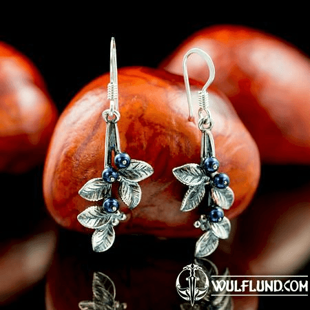 BLUEBERRIES, EARRINGS, SILVER